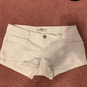 Hollister white low rise denim shorts